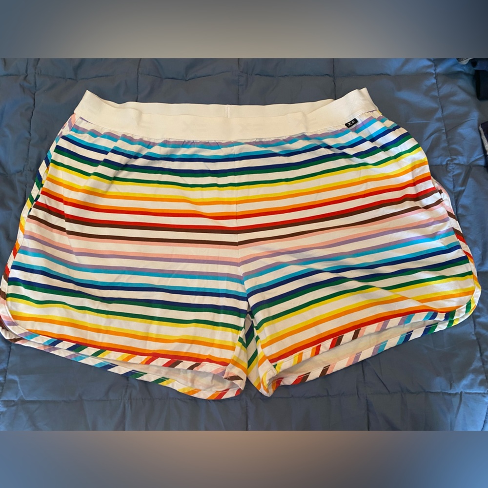 Tomboy X cotton/spandex rainbow striped shorts size 2X